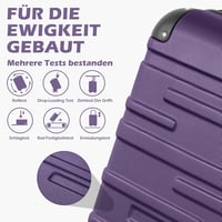COOLIFE Bőrönd Szett ABS Keményfalú Utazóbőrönd TSA Zárral - M Méret 45 x 25 x 67 cm 60 literes, 4 Kerekű Gurulós Bőrönd Unisex Utazáshoz 12