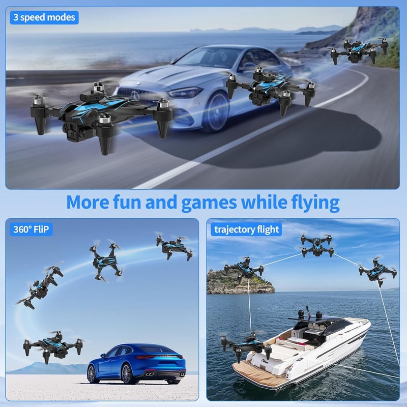 Aenxwa E88 Mini Drón 4K HD Kamerával - Kefe Nélküli Motorral, WiFi FPV, 120° Látószög, Optikai Pozícionálás, Akadályérzékelés, 2 Akkumulátor