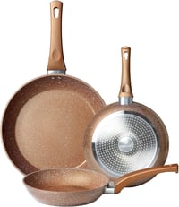Innerwell 3 részes tapadásmentes serpenyő készlet 20/24/28 cm - indukciós, kerámia bevonatú, gránit edény, PFOA-mentes, sütőben használható, 1