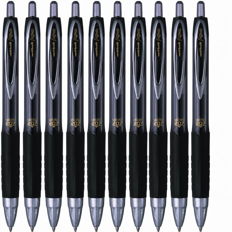 uni-ball Signo UMN-207 rollertoll fekete, 0,5 mm mikro gél tinta, 11 db-os csomag (eredeti szettből)