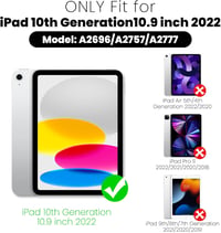 SEYMAC iPad 11/10 Generációs Tok (2025/2022) - Ütésálló Védőtok Automatikus Alvás/Ébresztés Funkcióval, Kártyatartóval, Állvánnyal és Tollta 8