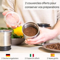 Elektromos kávédaráló erős pengékkel - kávé, fűszer, dió és gabona őrlésére 3