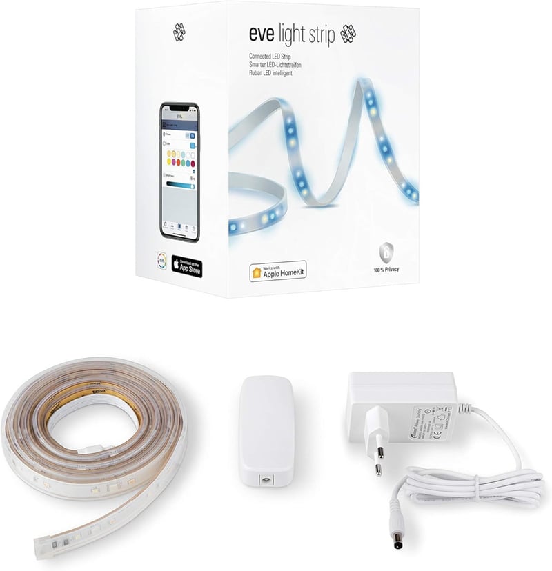 Eve Light Strip Okos LED Szalag - Színes Hangulatvilágítás Otthonra, 2 Méteres, Állítható RGB Fénycsík, HomeKit Kompatibilis