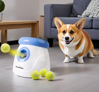 Pet Prime Automata Labdakilövő Kutyáknak - Kis Testű Fajtákhoz, 3 Teniszlabdával, Állítható Távolsággal, Beltéri-Kültéri Játék, Fehér 8