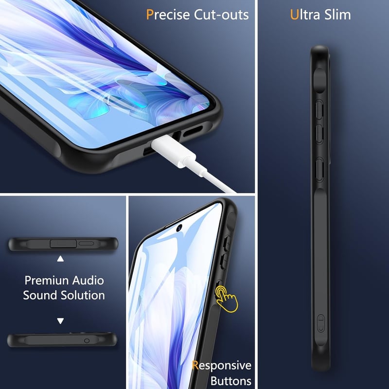 Samsung Galaxy A55 5G Mágneses Tok Edzett Üveggel - Katonai Védelem, Vékony, Ütésálló (Fekete)