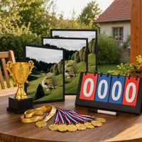 Balík na odovzdávanie cien: 1x trofej + 24x medaila + 3x rám + výsledková tabuľa 1