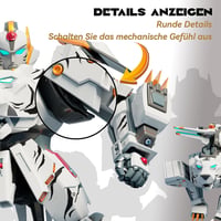 Celestial Wariors 25 cm-es Átalakítható Tigris Robot Játék Gyerekeknek - Fehér 8