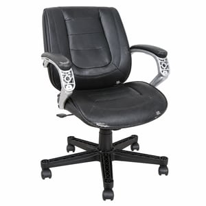 SONGMICS ergonomikus forgó irodai szék állítható magassággal, fekete/fehér, 70x65x115 cm, kopott bőrfelülettel (Használt termék)