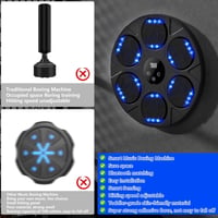 LPQKCcY Zenélő Boxgép LED Világítással - Falra Szerelhető Bluetooth Ütőgép Boxkesztyűkkel - Otthoni, Beltéri Edzőtermi Használatra 6