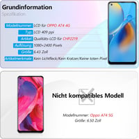 RongZy OPPO A74 4G LCD Kijelző és Érintőképernyő Csere Készlet - Fekete Színű Digitalizáló Panel Szerszámokkal Telefonjavításhoz 3