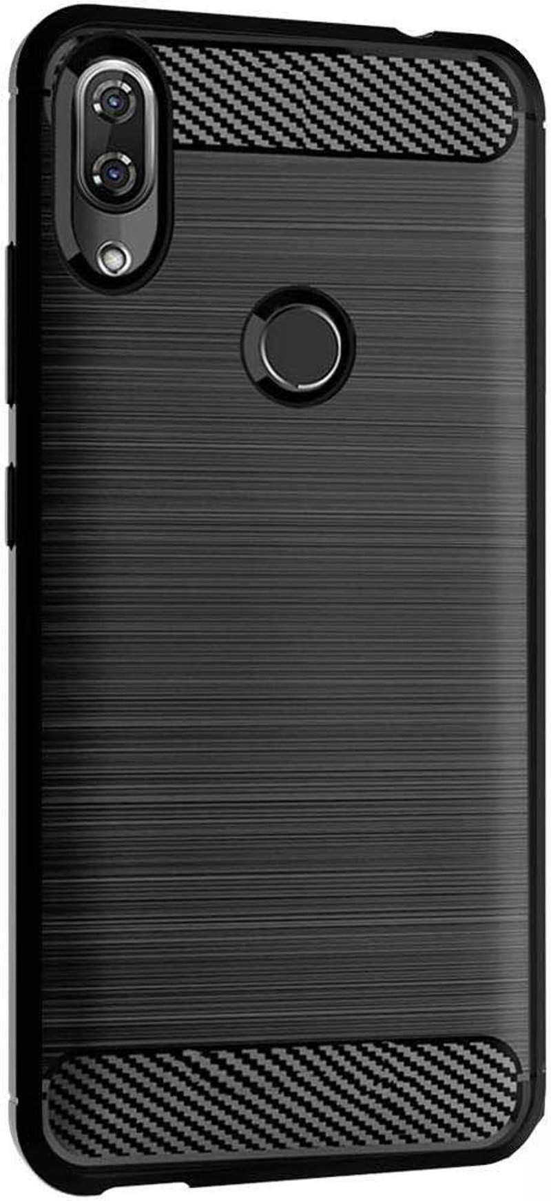 Wiko View 2 Karbon Mintás Fekete TPU Tok + Üvegfólia