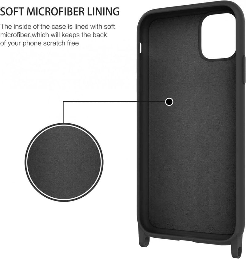 Apple iPhone 11 Szürke Szilikon Tok Nyakpánttal