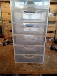 Organizator cu sertare din plastic Iris Ohyama DDDC-360 cu 6 compartimente, alb — murdar, laturi rupte, zgârietură mare (stare: vezi a 2-a imagine) 3