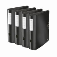 Leitz 180° Active Solid Minőségi Iratrendező A4, Széles, 8,2 cm, Gumiszalagos Zárás, Polyfoam, Fekete, 4 db-os csomag 1