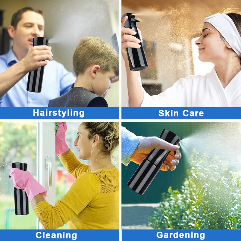 Fekete URAQT 200ml-es Hajformázó Vízpermetező Spray Flakon Fodrászoknak