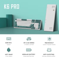 MAMBASNAKE K6 Pro Mechanikus Gaming Billentyűzet - 96% Méret, 3 Csatlakozási Mód, Hot Swap, 4000 mAh, RGB Háttérvilágítás, Spirál USB-C Kábe 2