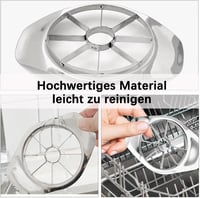 shwcbf Rozsdamentes Acél Almaszelő - Multifunkciós Gyümölcs és Zöldség Szeletelő Körte és Narancs Vágásához, Mosogatógépben Mosható, Ezüst 3
