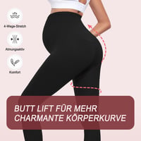 ACTINPUT Kismama Leggings - Magasderekú Fekete Elasztikus Nadrág - Átlátszatlan Kényelmes Viselet Várandós Nőknek - S Méret 3