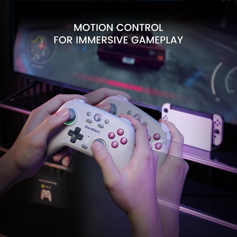 GameSir Nova Vezeték Nélküli Pro Kontroller Switch/Lite/OLED-hez, Hall Effect Joystickkel, RGB LED, Turbo, Programozható, Mozgásérzékelő, Fe