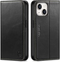 iPhone 14 5G Fekete Bőr Pénztárcatartó Tok Kártyatartóval - Újracsomagolt 1