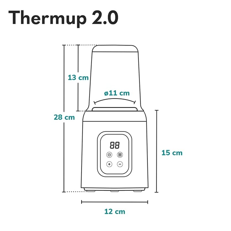 Thermup 2.0 Cumisüveg Melegítő, 5 az 1-ben Bébiétel és Folyadék Melegítő, Sterilizáló, Kiolvasztó Funkció, BPA-mentes, Túlmelegedés