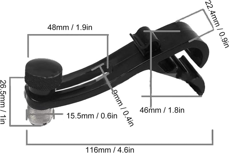 Univerzális fekete mikrofoncsipesz dobokhoz - 4 db-os készlet