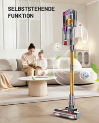 Kissof 550W Vezeték Nélküli Porszívó, 45000Pa Szívóerő, 70 Perces Üzemidő, Önálló Állófunkcióval, LED Világítással, HEPA Szűrővel Kemény Pad 4
