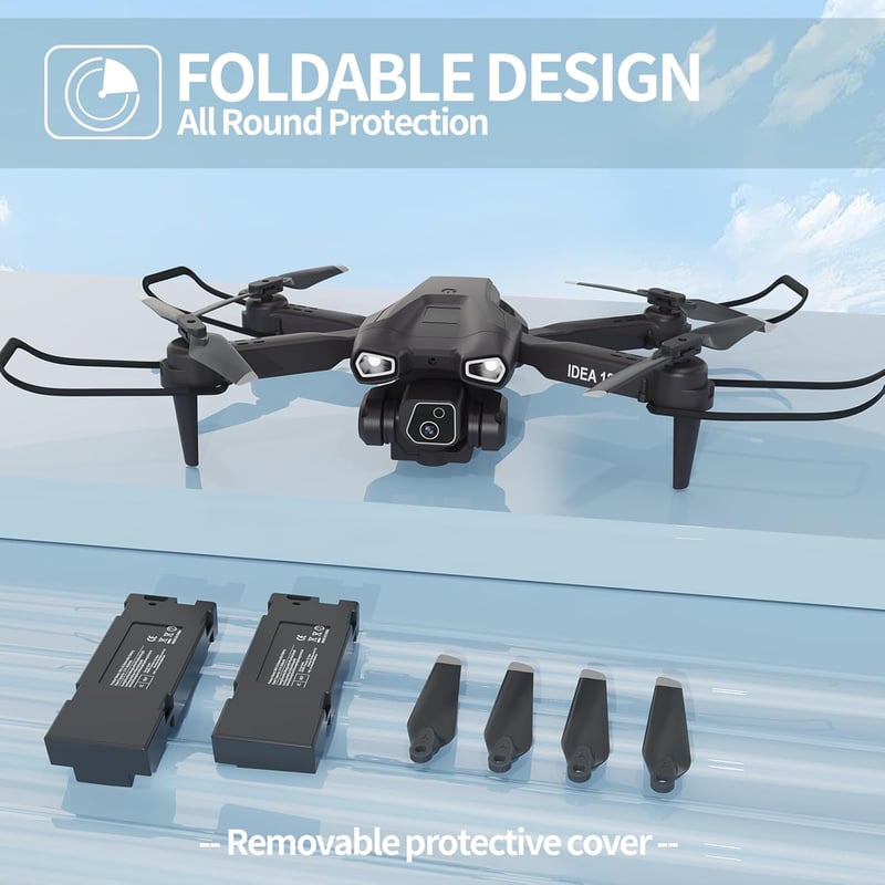 TTROARDS 12 Összecsukható Drón 1080P Kamerával, WiFi FPV Élőkép, 360° Flip Funkció, 20 Perc Repülési Idő, Kezdőknek és Gyerekeknek, Távirány