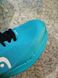 Pantofi de tenis pentru bărbați HEAD Sprint Evo 3.5 Clay negru-albastru pentru zgură - pată pe partea superioară a pantofului drept (în rest stare bună; vezi imaginea 2) 3