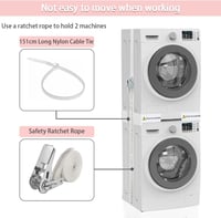 NIUXX Univerzális Összekötő Keret Mosógép és Szárító Között - Állítható Méret 44,5-64 cm - Helytakarékos Rögzítő Konzol Pánttal 3