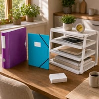 Set za organizaciju dokumenata: 1x registrator + 1x mapa 60 džepova + 1x stalak + 2000 naljepnica 1