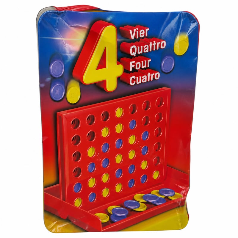 Schmidt Spiele Četiri u nizu putna društvena igra u metalnoj kutiji - Prijenosna mini strateška igra za djecu i odrasle - Outlet stanje
