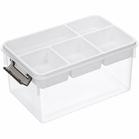 Cutie de depozitare din plastic Kerhouze 16L cu tavă detașabilă, pentru piese Lego, unelte, articole de artizanat — fără capac (stare: vezi a 2-a imagine) 1