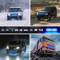 Dinfu 4x12 LED Kék Villogó Fény - 12V/24V Autó Stroboszkóp 21 Villogási Móddal - IP67 Vízálló Figyelmeztető Fénysáv Teherautókhoz, Traktorok 6