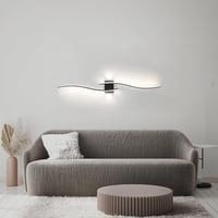 minifair 100 cm Fekete LED Fali Lámpa - Szabályozható Fényerejű Modern Akril Világítás Kiegészítő Fényforrással Nappaliba, Folyosóra, Lépcső 7