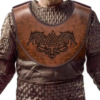 HiiFeuer Fenrir Vegvisir Viking Mellvért - Prégeléses PU Bőr LARP Páncél 1