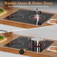 DELITEER 4 égőfejes beépíthető kerámia főzőlap 59 cm 6000W 12