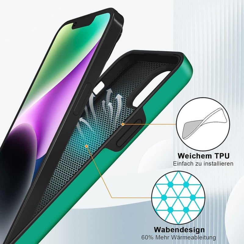 Apple iPhone 13 Zöld Mágneses Gyűrűs Védőtok