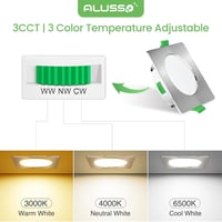 ALUSSO LED Süllyesztett Mennyezeti Spotlámpák, Fényerőszabályozható, 3 Színhőmérséklet, IP44 Vízálló, Fürdőszobába, Konyhába, 6 db Szett 3