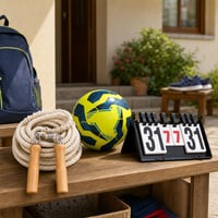 Set za školski odmor: 7m uže za preskakanje + nogometna lopta + prijenosni semafor 1