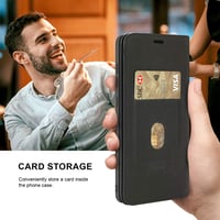 BEZ Samsung Galaxy A50 / A30s Flip Tok - Prémium Műbőr Védőtok Kártyatartóval, Állvánnyal és Mágneses Zárral - Fekete 5