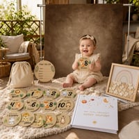Čarolija prvih godina: 15x kartice za fotografiranje + 2x2m pozadina + album + okvir za uspomene 1