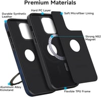 MOBESV Mágneses Telefontok iPhone 12 Mini 5.4" Készülékhez, MagSafe Kompatibilis Bőr Tok Állvánnyal, Vékony Elegáns Védőtok, Királykék 4