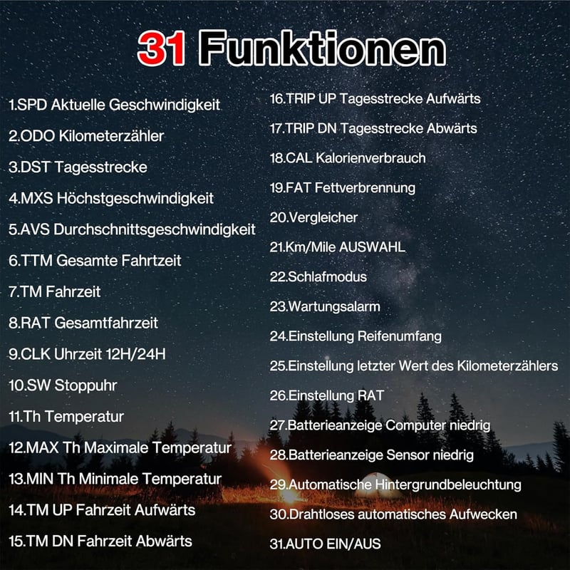 CYCLO-PRO 3.0 Vezeték Nélküli Kerékpár Komputer - 31 Funkció, Nagy Kijelző, Vízálló