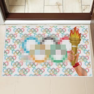 Otirač s olimpijskom zastavom, 73x44 cm, za vanjsku upotrebu, protuklizni, periv - SPERMUOY