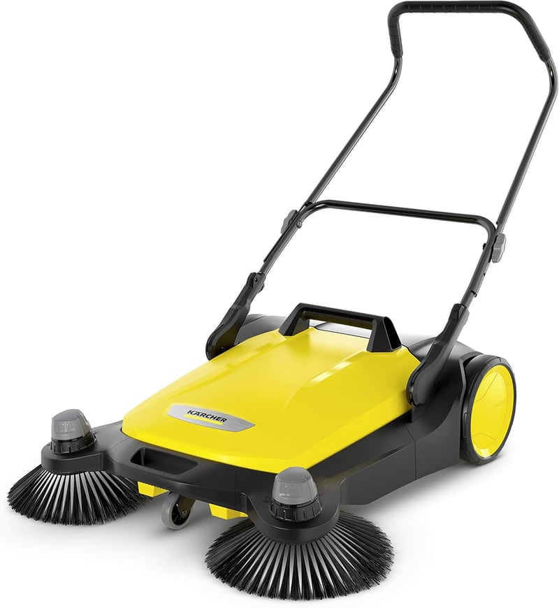 Kärcher S6 Twin Kézi Seprőgép - Kültéri Takarítógép Összecsukható Alumínium Nyéllel, Sárga-Fekete, 15,4 kg