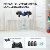 Tomzon Mini Drón Gyerekeknek - Kék, 24 Perces Repülési Idő, Harci Mód, 360° Védelem 6