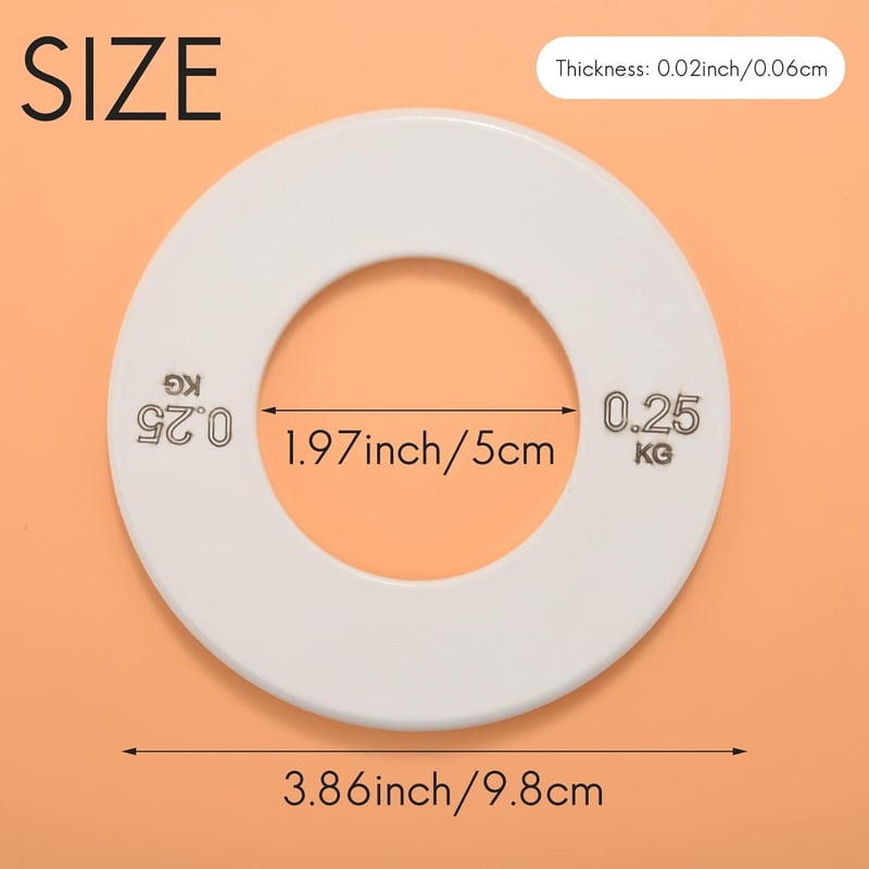 Fehér POOSR mini súlytárcsa 0,25 kg - Pontos erőnlét edzéshez