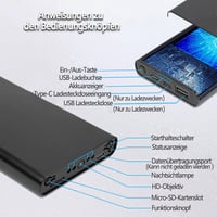 ZAIZAITY Hordozható Kamera Powerbank 10000mAh - Full HD 1080P Felvétel - Mozgásérzékelés - Éjjellátó - WiFi Nélküli - 512GB Kompatibilis - B 8