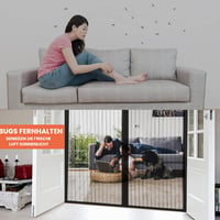 DIKER Mágneses Szúnyogháló Ajtó 100x230cm Fekete Rovarháló Fúrás Nélkül - 100 x 230 cm, Black 3